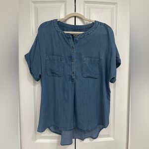 LOFT Denim Blue Button Down Shirt